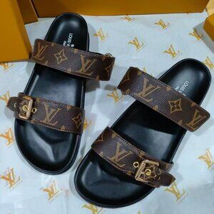 LV Louis Vuitton Monogram Brown Sandals women’s